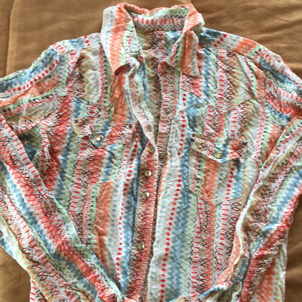 Rock 47 small Aztec Spring snap shirt
